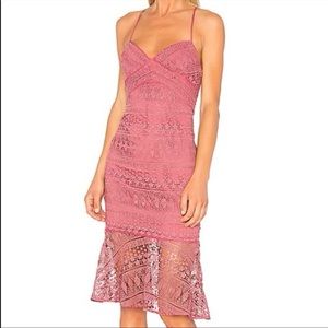 Likely Darby Embroidered Lace Midi Dress Pink Sz 0